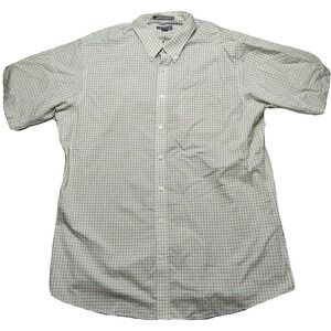 EDDIE BAUER Men Big & Tall XLT Wrinkled Free Relaxed Fit‎ Green Check Shirt
